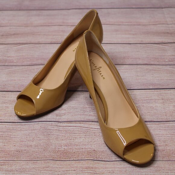 Cole Haan Nike Air Nude Peep Toe Heels - Picture 1 of 14